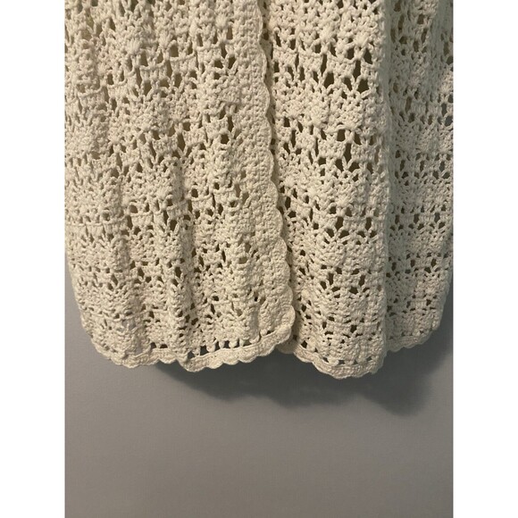 Dressbarn White Crochet Short Sleeve Cardigan 1/4Button Vtg Cottagecore 22/24 - Picture 3 of 6